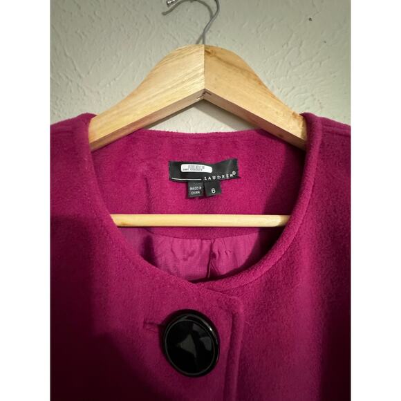 Laudrew Magenta Mid-Length Swing Coat Size 6 - Picture 3 of 13